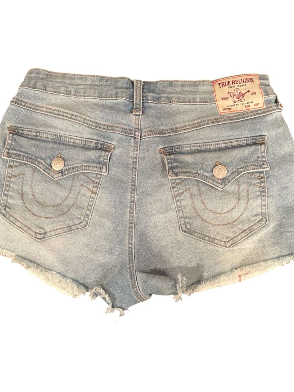 True Religion Women’s Distressed Denim Cutoff Shorts Size 31 NWT - Picture 3 of 5